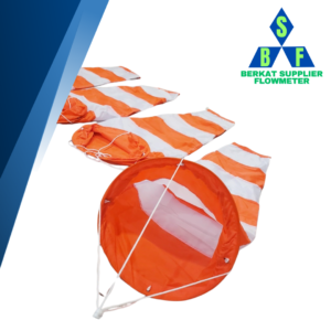 Windsock Orange Putih Bahan Polyester